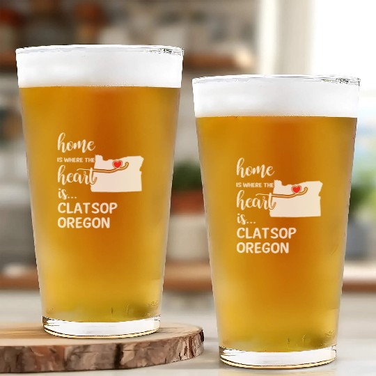 Clatsop County Oregon Is Where My Heart Is Gift Glass Cups