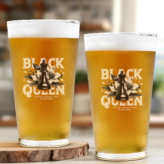 Black Queen The Most Powerful Chess African USA Glass Cups