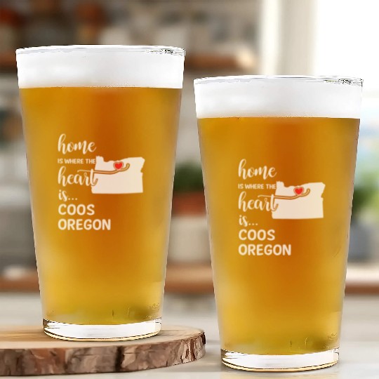 Coos County Oregon Is Where My Heart Is Gift Glass Cups