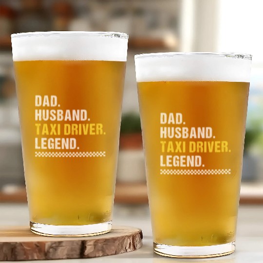 Dad Taxi Driver Glass Cups