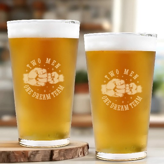 Father and son bump fists Glass Cups