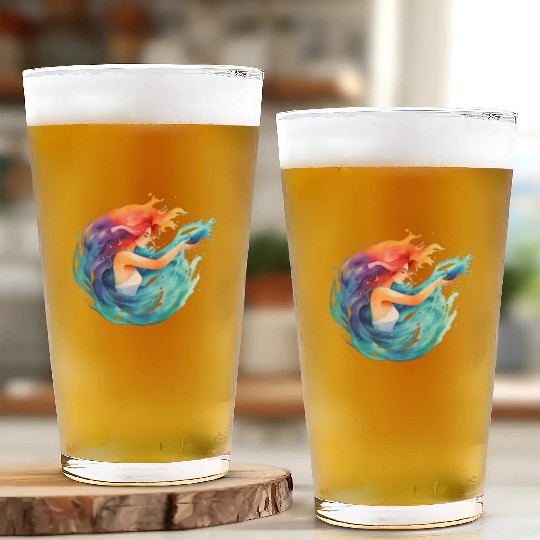 Color splash zodiac: Aquarius Glass Cups