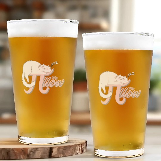 Irrational Pi Day Cat Pillow Premium Glass Cups