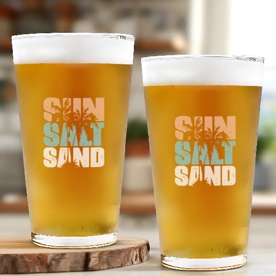 Sun, Salt, Sand Unisex Glass Cups For Beach & Travel
