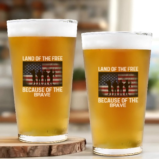 Land of the free because of the brave Glass Cups