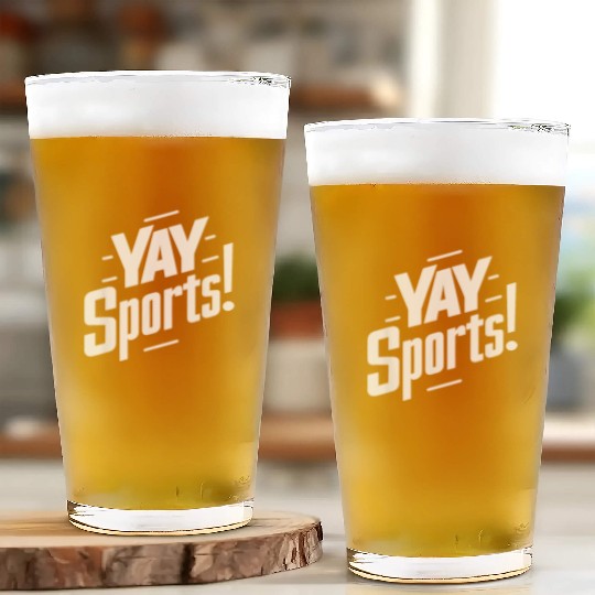 Yay Sports Funny Sarcastic Saying Slogan Glass Cups