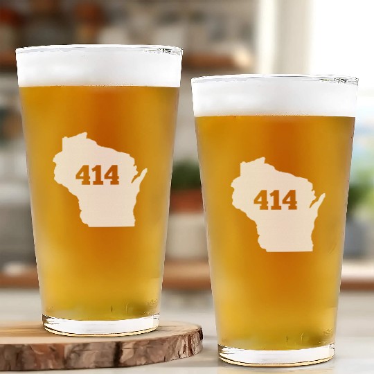 Wisconsin 414 Area Code Glass Cups
