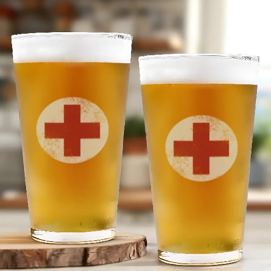 WW2 Combat Medic Symbol Glass Cups