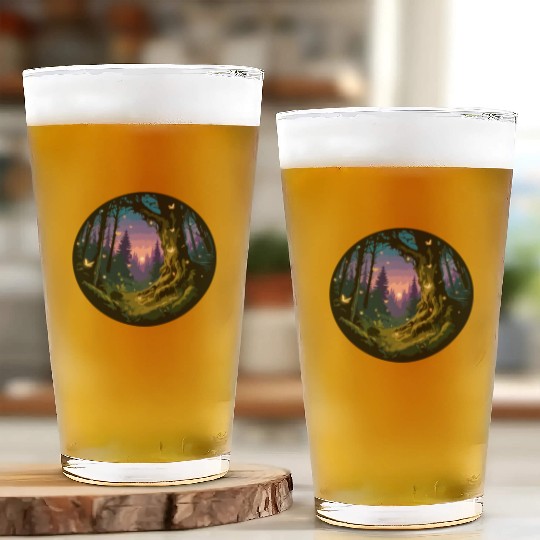 Enchanted Forest: Mystical Twilight Glass Cups
