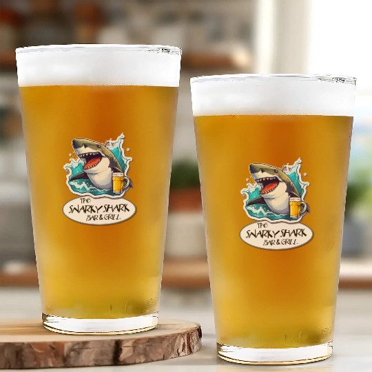 The Snarky Shark Bar & Grill Glass Cups