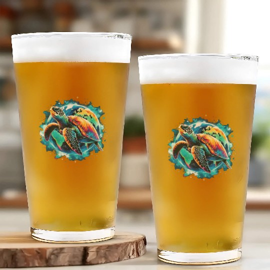 Earth Day Restore Sea Turtle Glass Cups