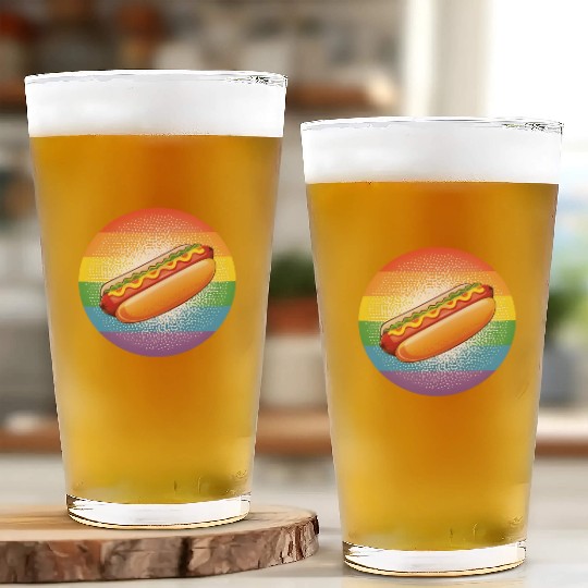 LGBTQ Hot Dog Glass Cups