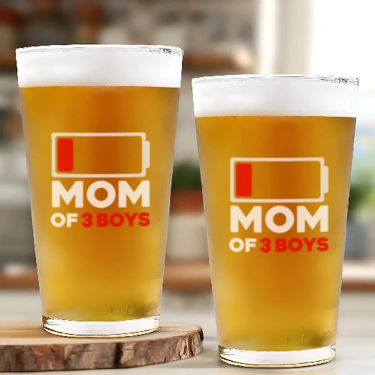 Tired Mom Of 3 Boys Low Battery Glass Cups