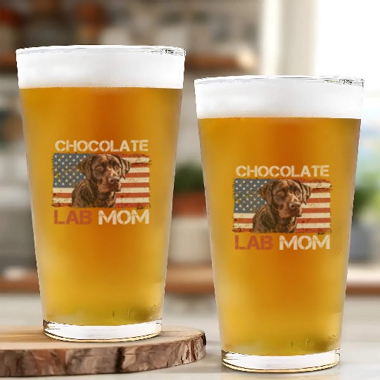Labrador Retriever CHOCOLATE LAB MOM Labrador Glass Cups