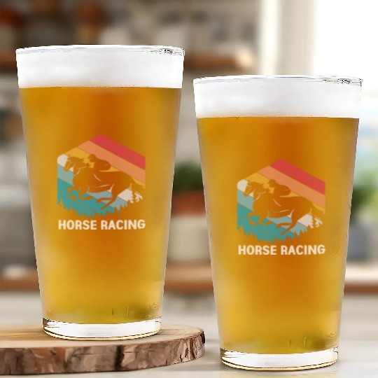 Retro Equestrian Riding Jockey Horse Racing Glass Cups