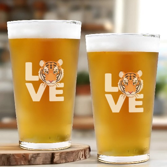 Tiger Love Nature Lover Safari Wildlife Animal Glass Cups