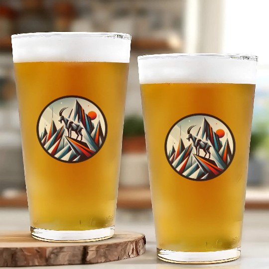 Abstract mountain goat Glass Cups