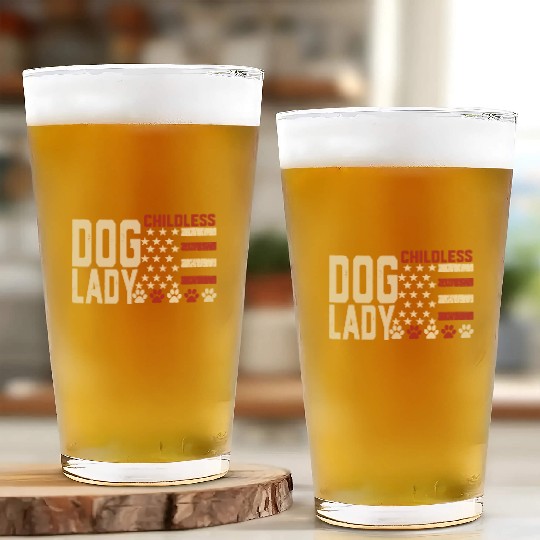Childless Dog Lady Vote 2024 US Flag Democratic Glass Cups