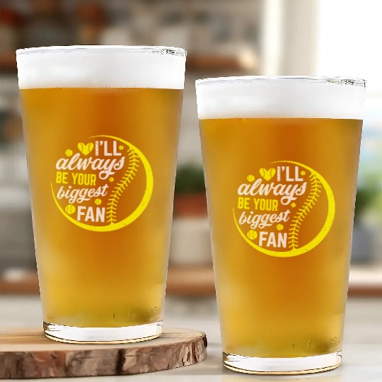 Always Be Your Fan Softball Mom Mommy Mother's Day Glass Cups