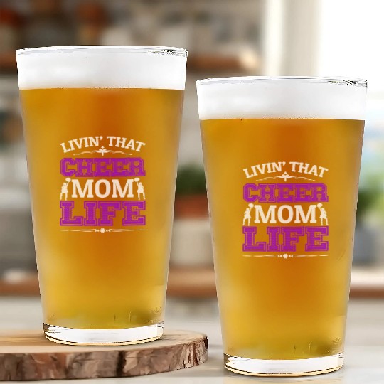 Living Cheer Mom Life Cheerleading Mother's Day Glass Cups