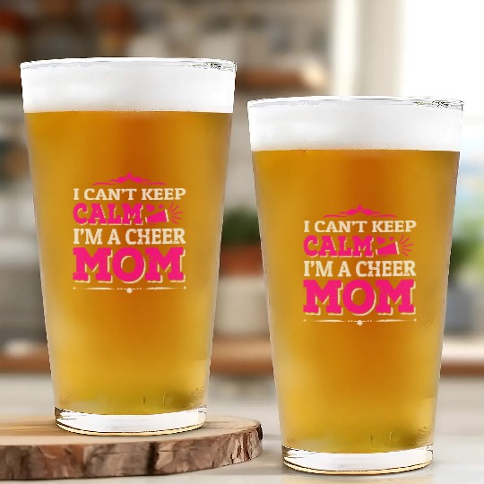 Keep Calm Cheer Mom Cheerleading Mother's Day Glass Cups