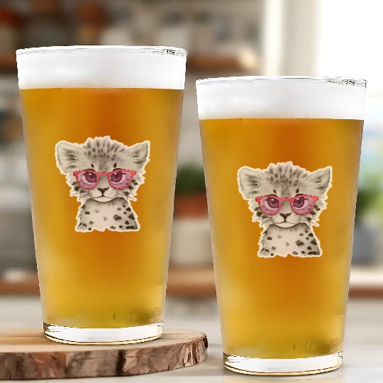 cheetah Animals with Glasses Glass Cups