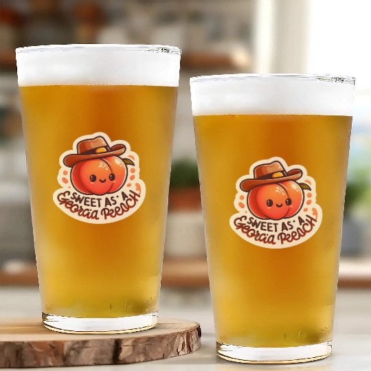 Sweet as a Georgia Peach Sticker Glass Cups