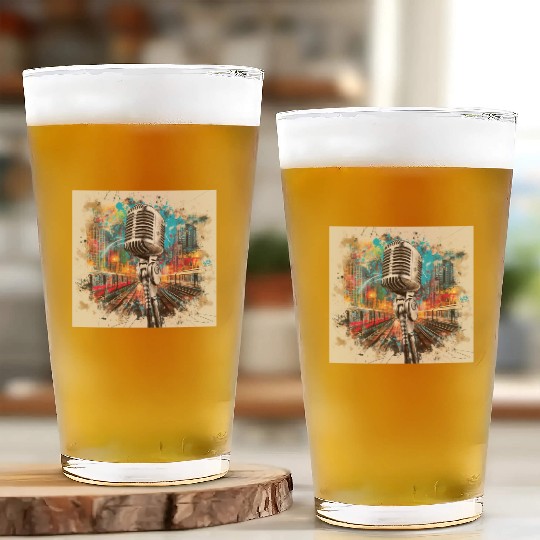 NYC Microphone AT Subway Glass Cups