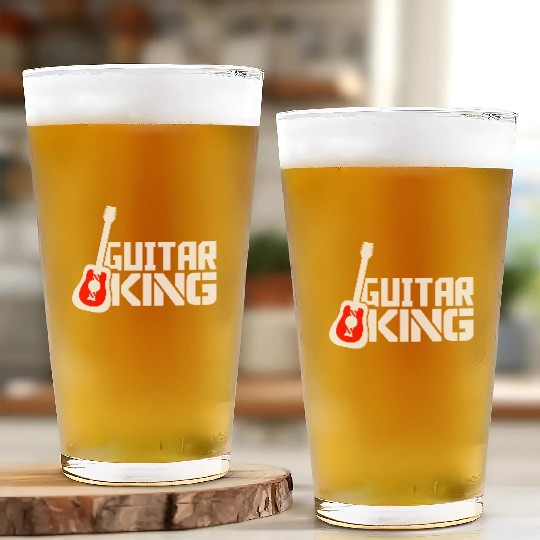 Guitar King Guitarist Text Bassist Royal Fun Quote Glass Cups