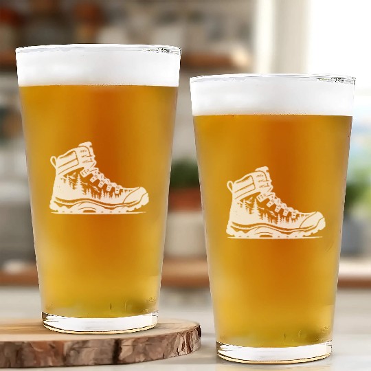 Nature Forest Hiking Boot Glass Cups