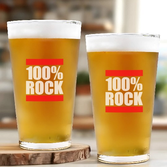 100 % Percent Rock Heavy Metal Music Text Logo Glass Cups