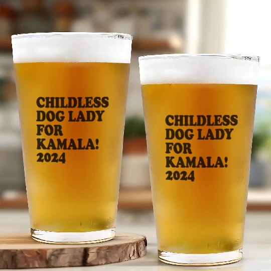 Childless Dog Lady For Harris 2024 Glass Cups
