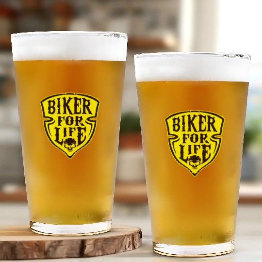 Biker For Life Shield LIKE US ON FACEBOOK # Glass Cups