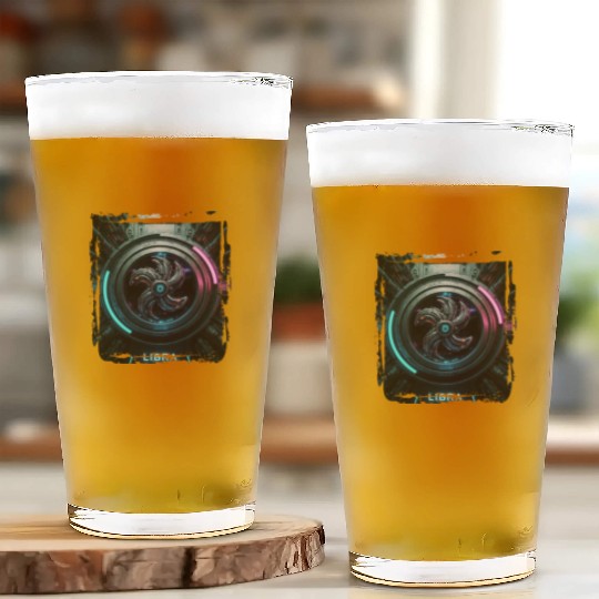 Zodiac sign Libra in cyberpunk era Future Glass Cups