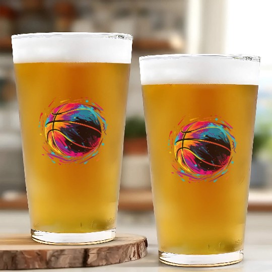 Retro Basketball Synthwave Glass Cups