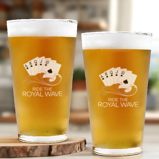 Texas Hold'em Ride The Royal Wave Poker Apparel Glass Cups