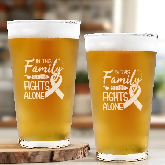 No one fights alone Lung Cancer Awareness Month Glass Cups