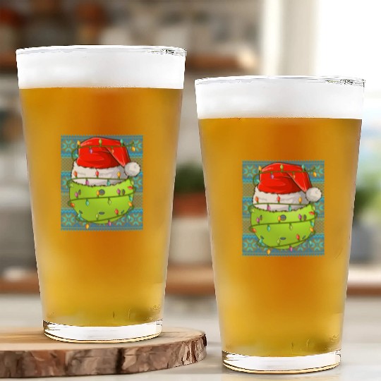 Pickleball Christmas Lights Glass Cups