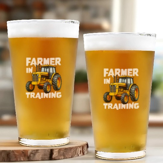 Farmer in Training Farming Tractor Lover Glass Cups