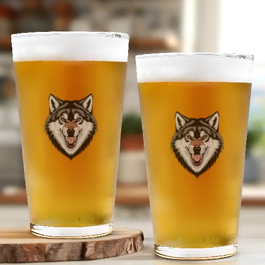 Angry wolf Glass Cups