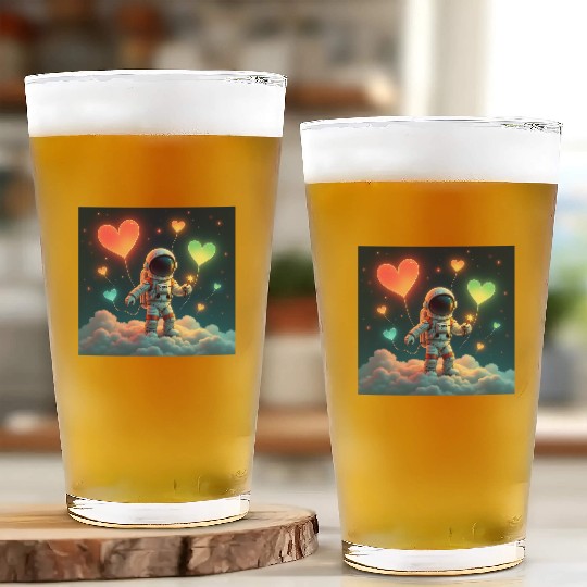 Astronauts are full of love Glass Cups
