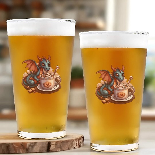 Cozy Dragon and Hot Chocolate Delight Glass Cups