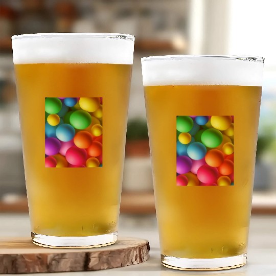 Vibrant Multi Colored Spheres Glass Cups