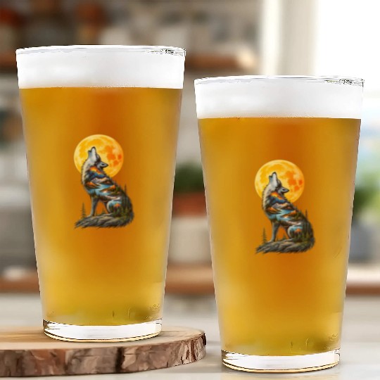 Howling Wolf Glass Cups