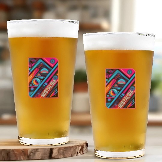 Neon Nostalgia - Vintage vibes Glass Cups