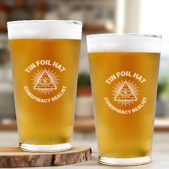 Tin Foil Hat Conspiracy Realist Glass Cups
