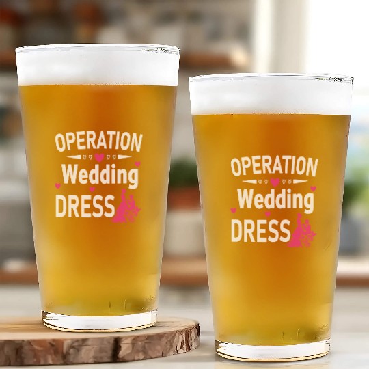 Operation Wedding Dress Bachelorette Party Wedding Glass Cups