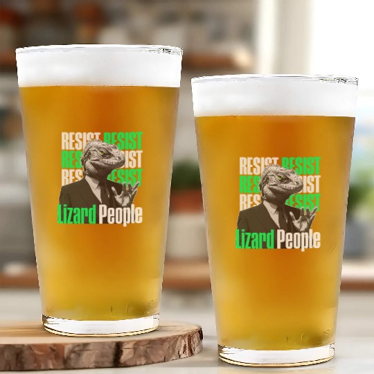 Resist Reptilians Lizard People Glass Cups