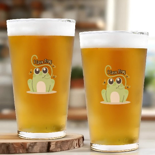 i love frog Glass Cups