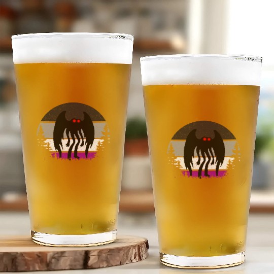 Retro ACE Mothman Asexual Pride Point pleasant Cry Glass Cups
